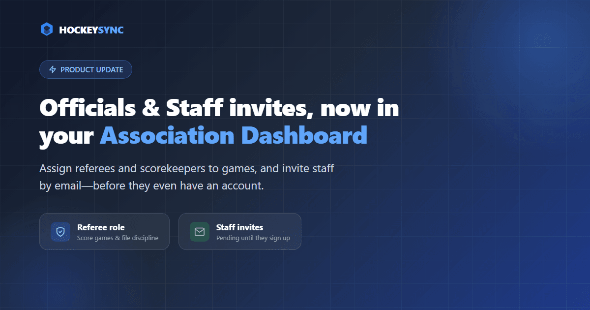 Officials and Staff invites, now in your Association Dashboard